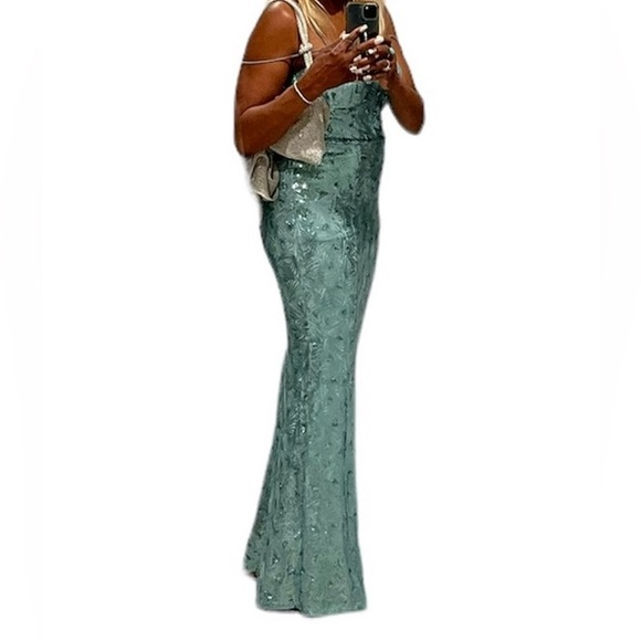 Speechless Blue Sequin Maxi Dress Mermaid Size 9 - Picture 5 of 13